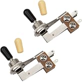 2Pcs Yootones Metric Right Angle Toggle Switch 3-Way L-Type Pickup Switch with Two Tips Compatible with Electric Guitar Bass