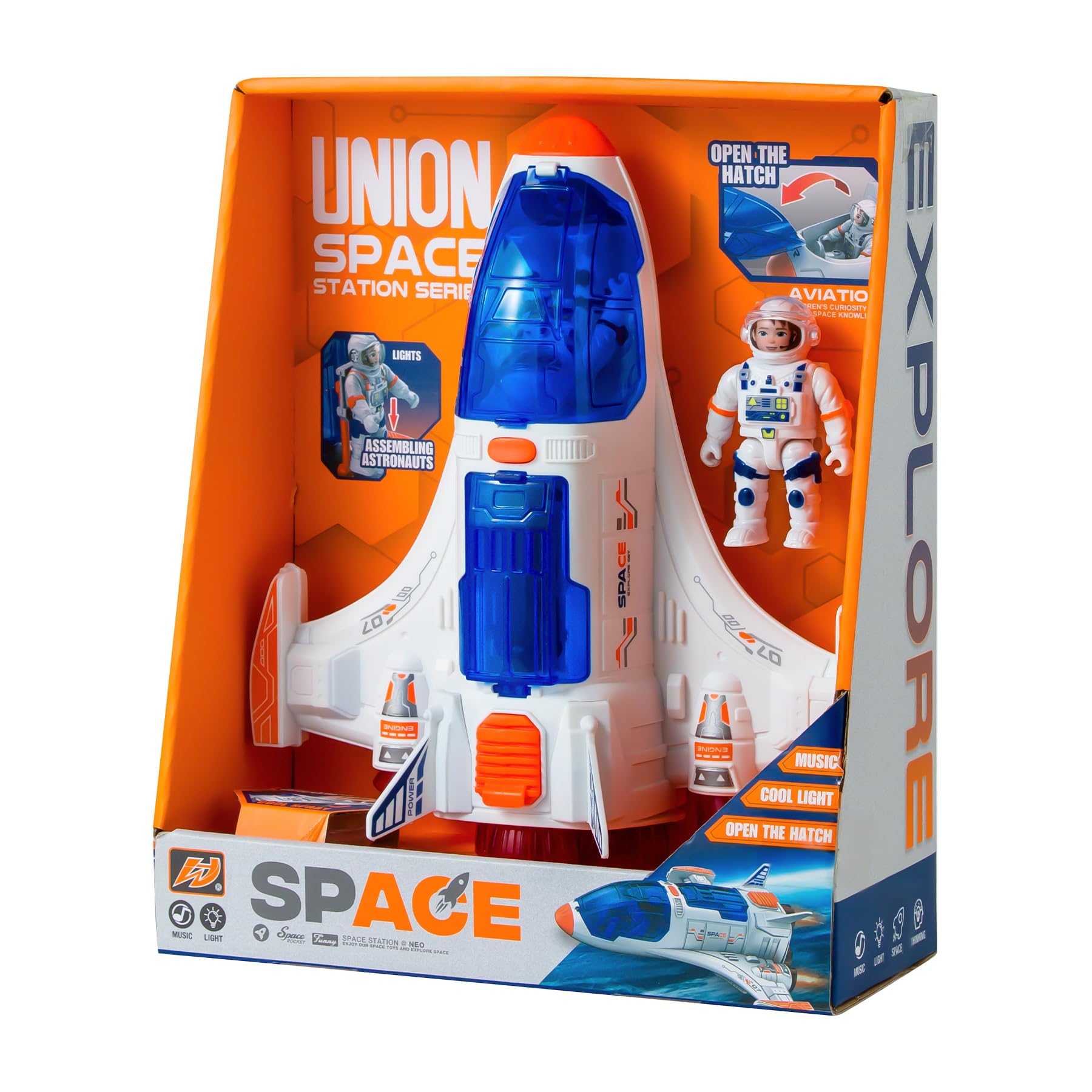 Photo 1 of Wbzle Spaceship Shuttle Toy with Astronaut Figure - Toy Rocket Ship with Lights Spray and Sound - Space Shuttle Toys Sets for Boys Planet Toys - Astronaut Exploration Birthday Plane Gift