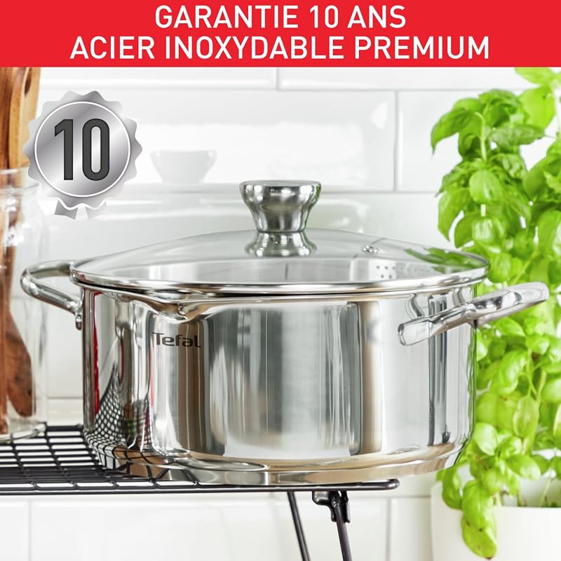 - Faitout Duetto Acier Inoxydable avec Couvercle en Verre - 20 cm — photo 3 sur 7