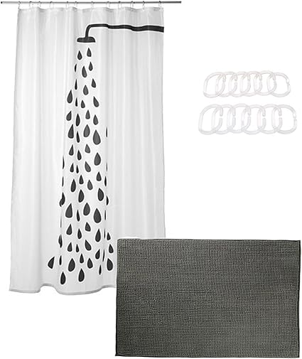 Bathroom Set With Shower Curtain And Rug Ikea Tvingen Polyester