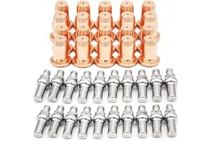 TIANLYLIN 40pcs 52582 Electrode 51313 Tip Nozzle 1.0mm IPT-60 PT-60 IPT-40 PT-40 for Plasma Cutter Torch IPT-60 PT60