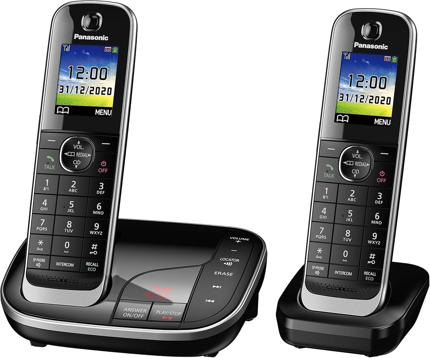 Panasonic KX-TGJ322EB Landline Phone Cordless, House phones, Nuisance Call Blocker, Answer machine, Colour Display, Twin Handset - Black โ image 1