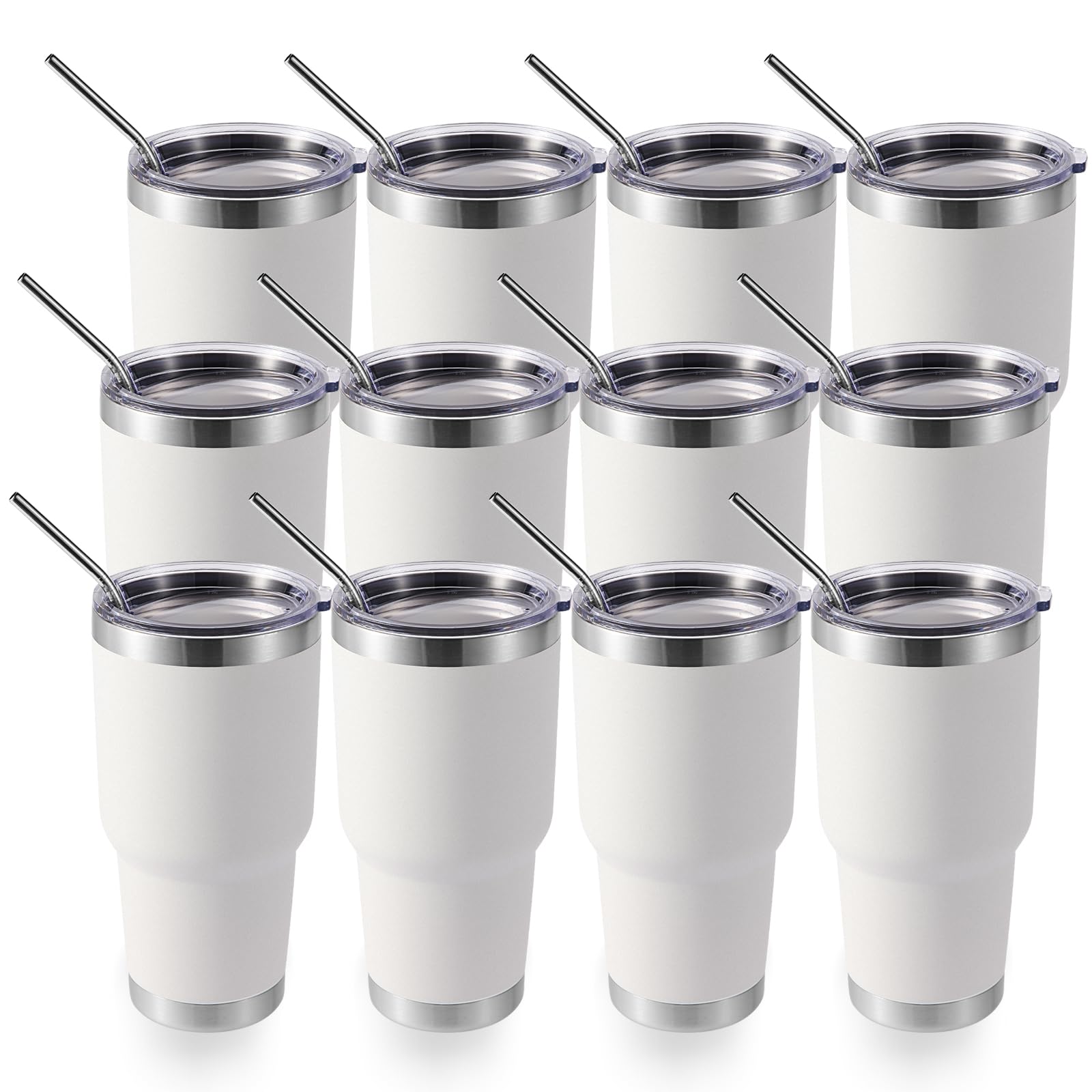 Photo 1 of (missing some pieces) (see images) Volhoply 30oz Insulated Tumbler with Lid and Straw, Double Wall Inner & Outer 304 Stainless Steel Tumblers Bulk