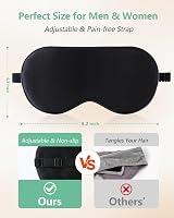 BeeVines Sleep Mask 2 Pack Mulberry Silk Eye Shades with Adjustable Strap view 4