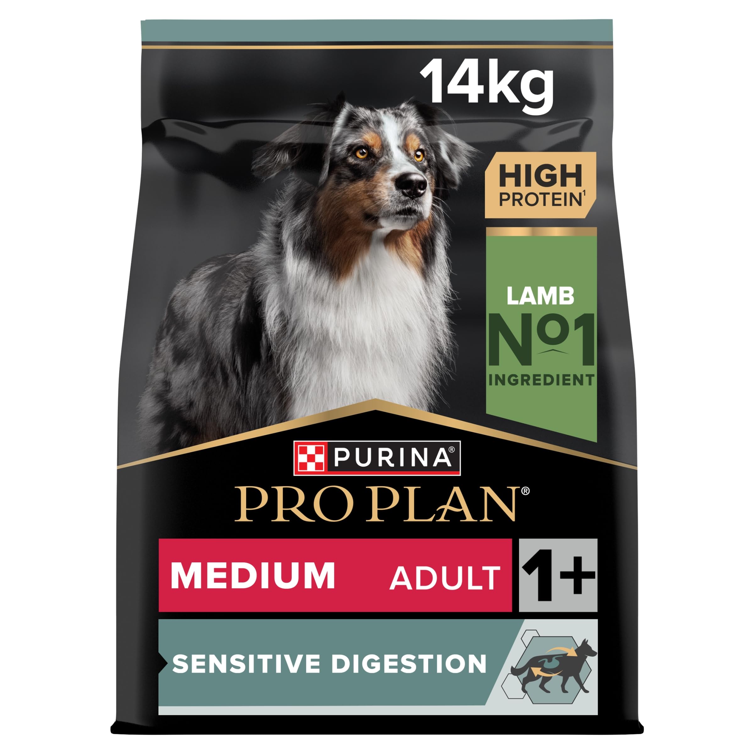 PRO PLAN Medium Adult Sensitive Digestion Lamb Dry Dog Food 14kg