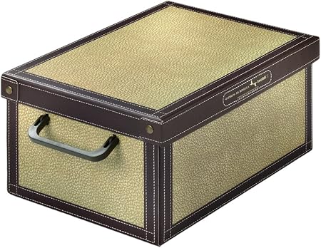 ☆ Caja de almacenaje decorativa ☆ Cartón práctico con tapa y asas estables | Diseño Tapirus