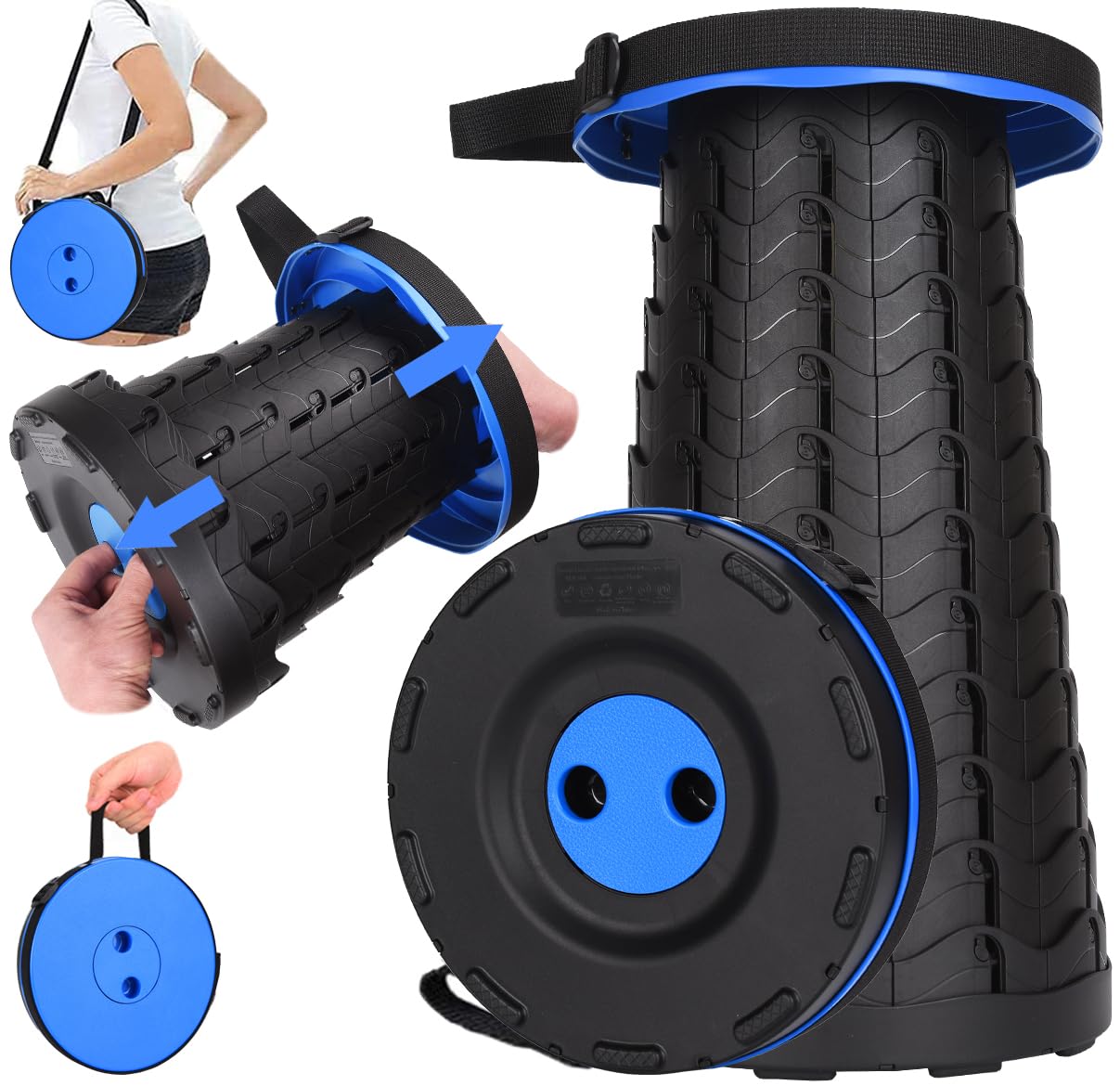 2025 Upgraded Collapsible Stool With 3-in-1 Cushioned Carry