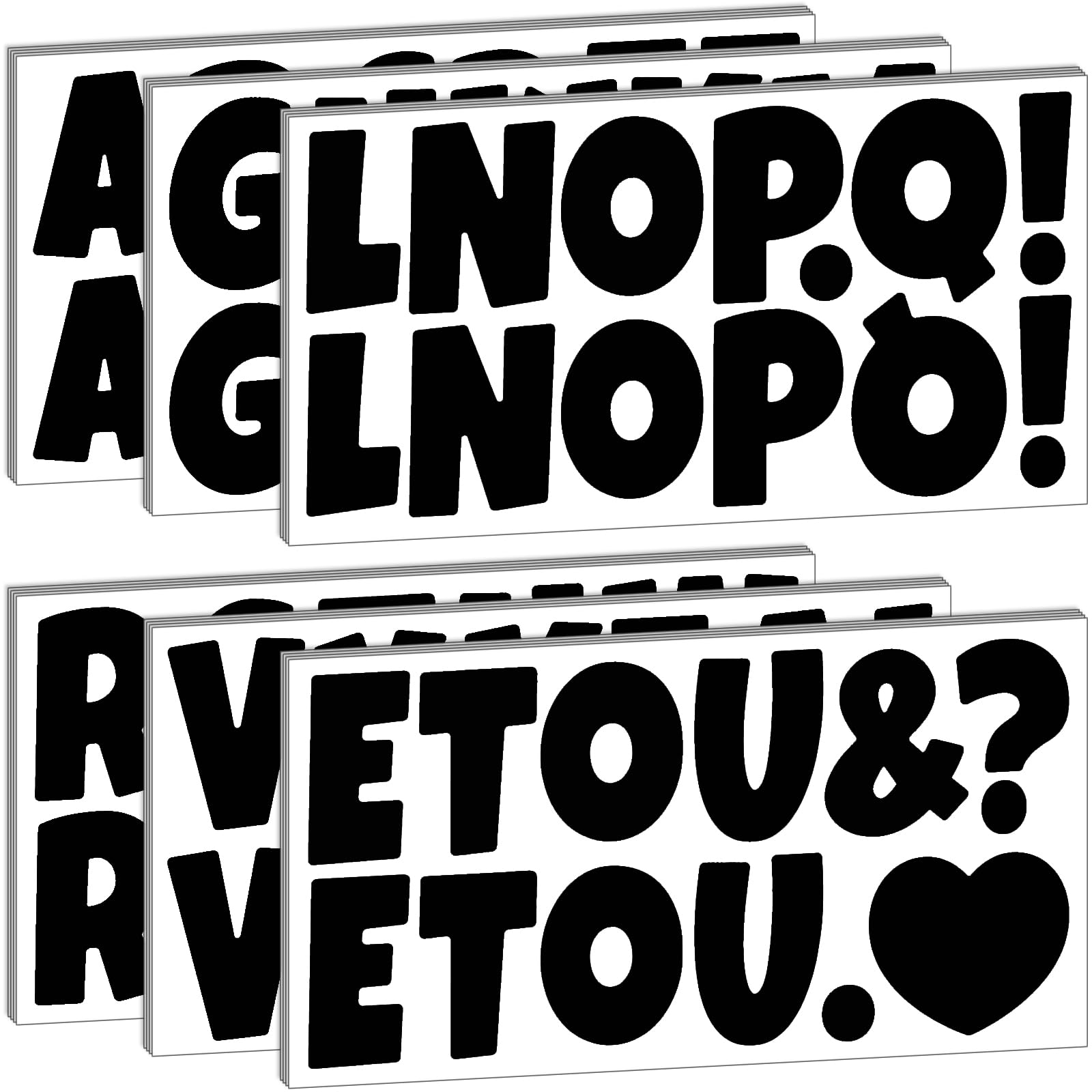 Photo 1 of Bemeol 288 Pcs Bulletin Board Letters 24 Sheets 2.5 Inch Self Adhesive Vinyl Alphabet Stickers Letter for Poster Board Classroom School Home Decor(Black)