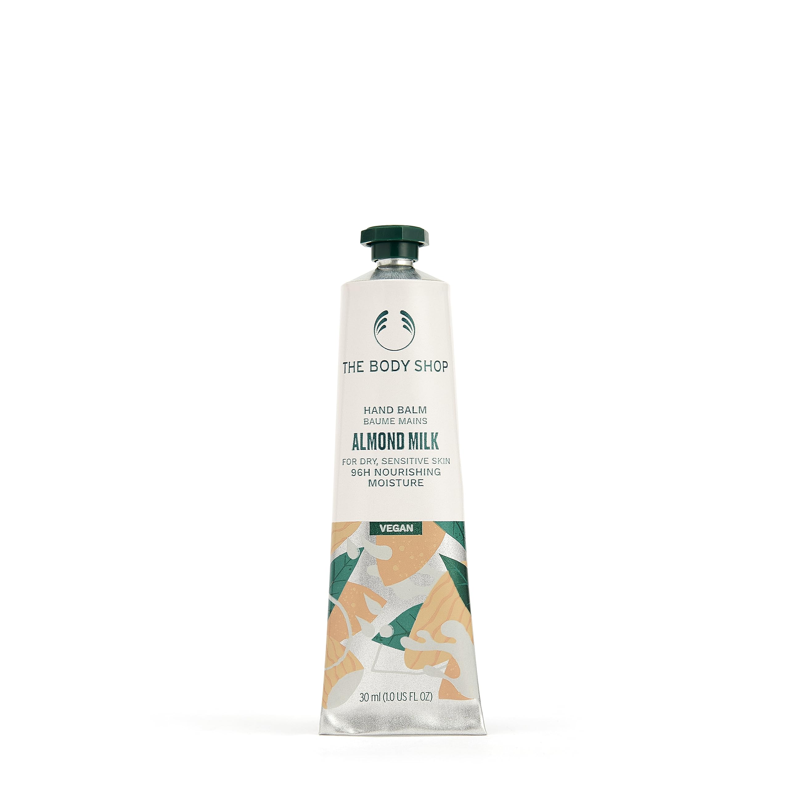 The Body Shop Almond Milk Hand Balm (1x 30ml), Vegan Hand Cream Suitable for Dry Hands, Shea Butter Hand Cream, Fast-Absorbing Mini Hand Moisturiser