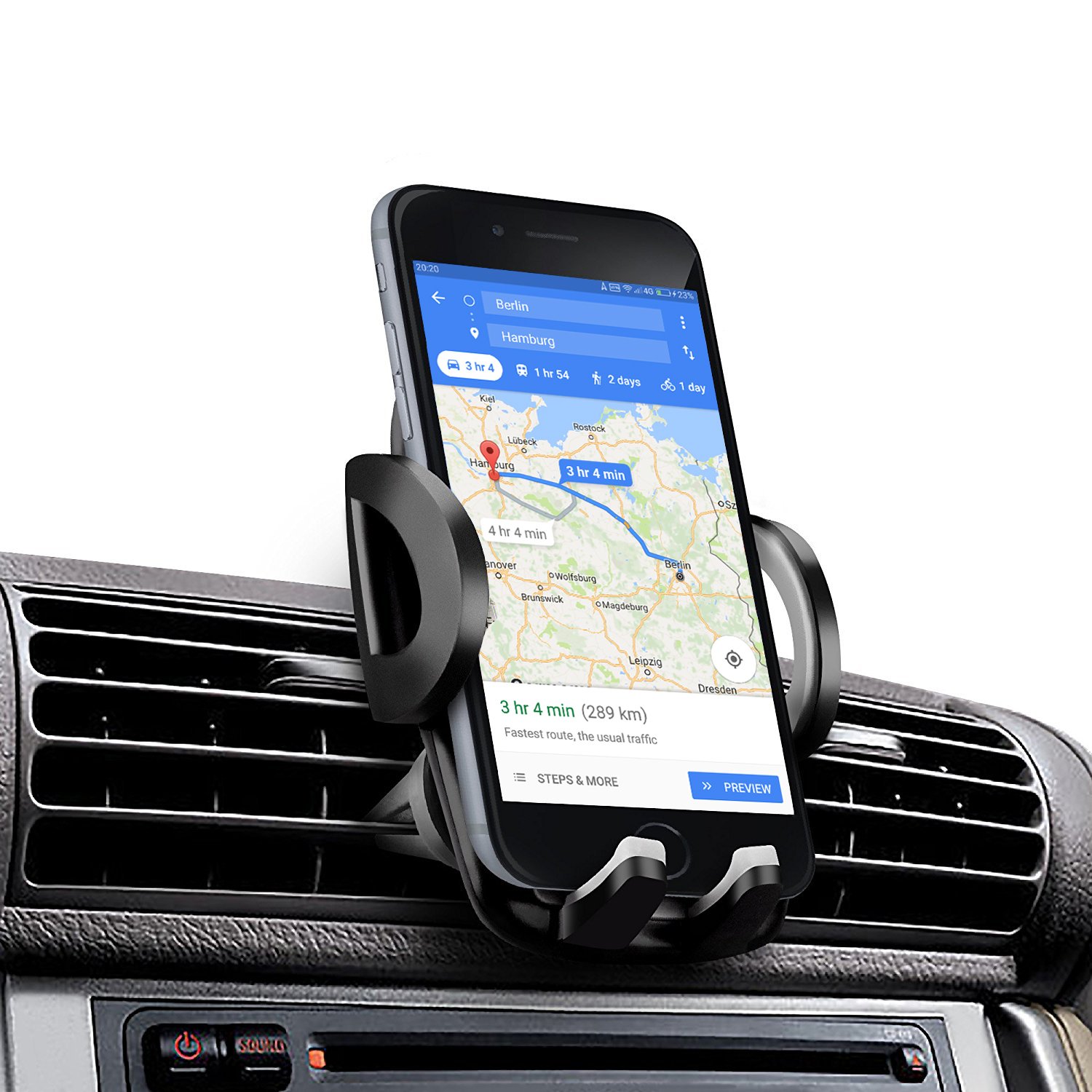 Soporte Movil Coche Amotus Universal Soporte de Smartphone para Rejillas del Aire