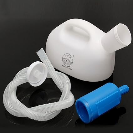 Blue and White Male Urinal Urine Bottle Pee Holder 2000ml For Travel & Camping