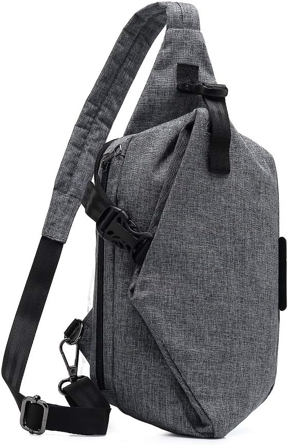 OUSIRUI Travel Sling Bag,Casual Outdoor Anti Theft Sling Backpack for Women & Men,Waterproof Shoulder Backpack Crossbody (Gray)