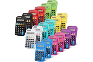 FLUTESAN 18 Pieces Bulk Pocket Size Student Function Calculator Mini Colorful Basic Solar Battery Calculator for Christmas Student School Gifts Home Office Desktop Accounting Tools
