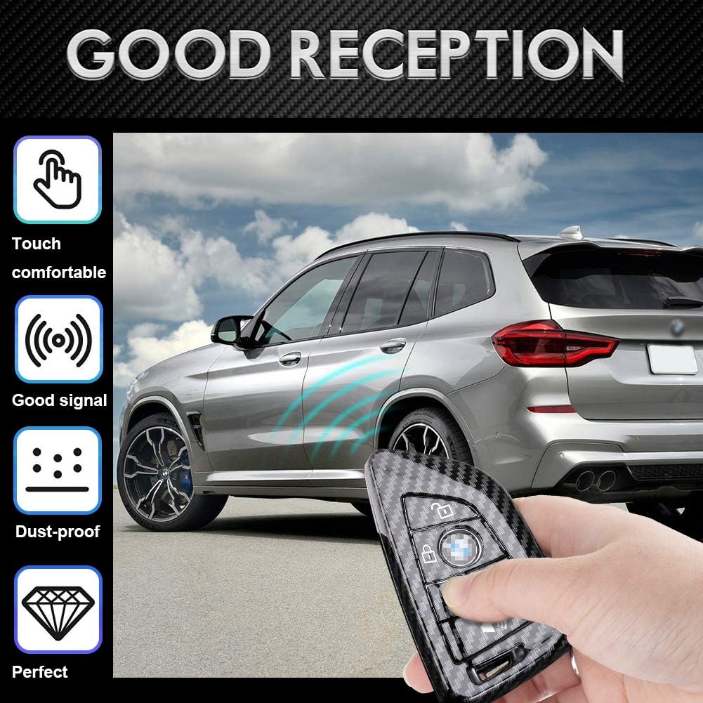 Carbon Fiber Key Fob Case Cover Chain For Bmw X1 X2 X3 X4 X5 X6 X7 G G30 G32 Car Truck Apparel Merchandise Motors Car Truck Key Chains