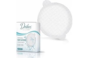 Dushee Disposable Shower Drain Hair Catcher Stickers – 25 Pack Peel & Stick Mesh Drain Covers, Waterproof Adhesive Hair Trap,