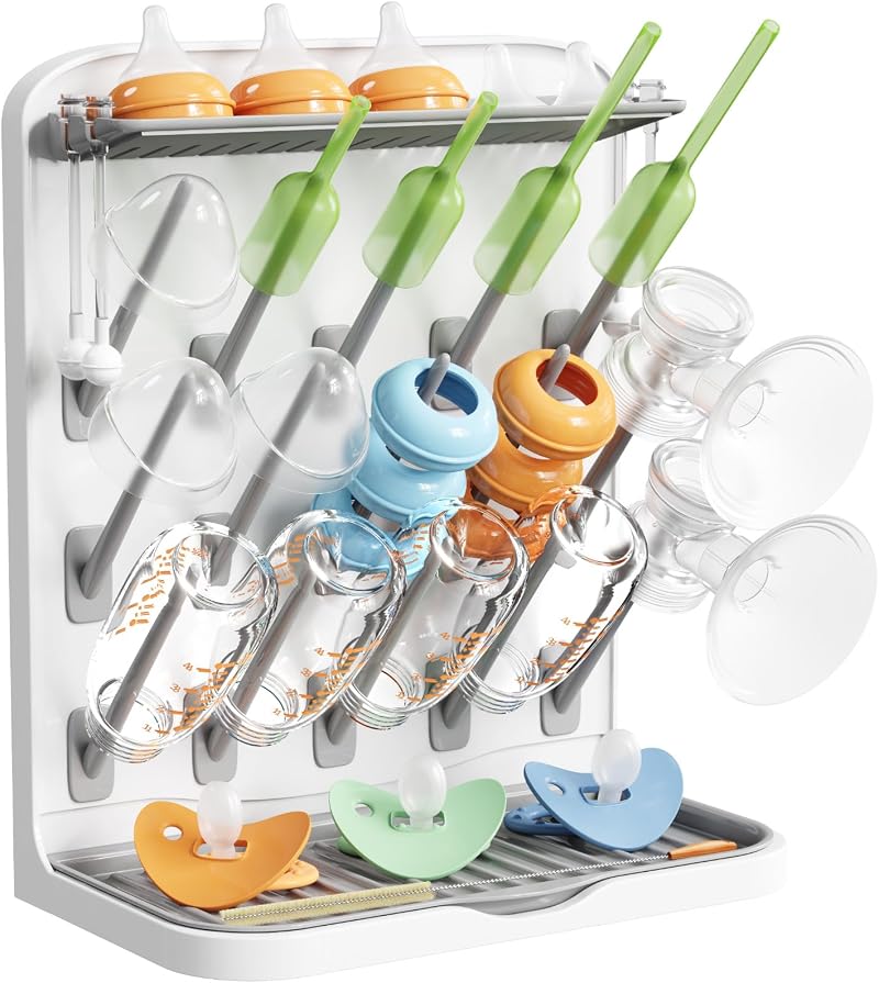 Lifewit 15-Hooks Baby Bottle Drying Rack Countertop Organizer