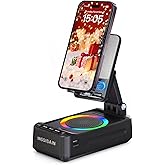 INSSISAIN Gifts for Him Dad Men Valentines Day, Birthday Ideas for Men Women, Cell Phone Stand with Wireless Bluetooth Speaker with Wireless Induction Audio & Colorful Led Light