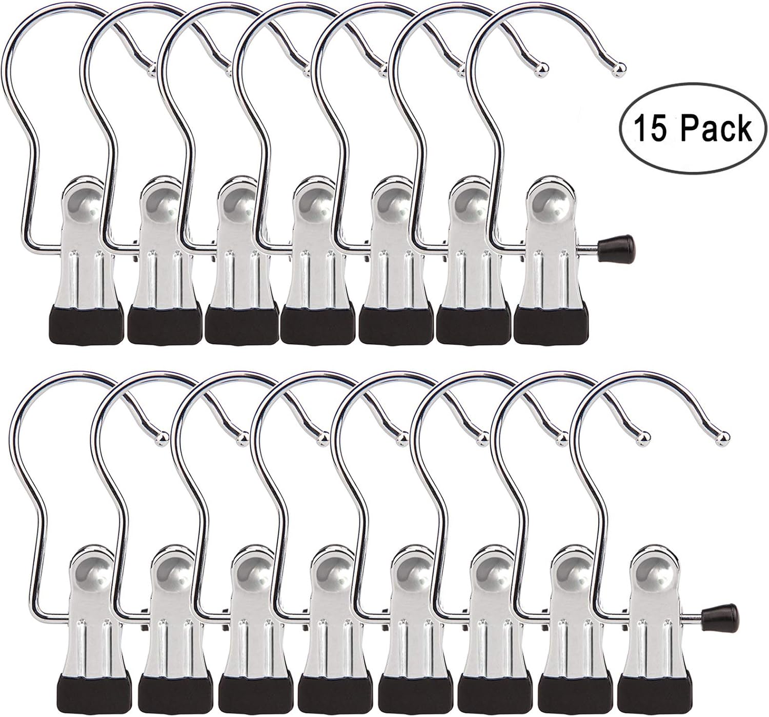 Qualsen Set of 15 Hanging Clips Heavy Duty Portable Laundry Hooks Hold