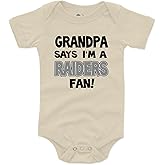 NanyCrafts Baby's Grandpa Says I'm a Raiders Fan Bodysuit