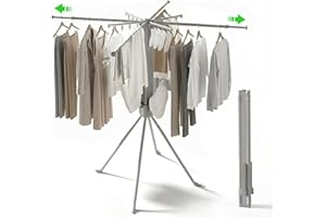 cjc Four-Legged Foldable Clothes Drying Rack, Collapsible Laundry Drying Rack, Space-Saving Clothing Racks for Indoor Outdoor