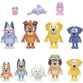 Bluey Super Fan Figurines Set, 12-Character Figure Pack | 9 fully articulated mini figures incl. Bluey, Bingo, Joff &amp; Pom Pom; toddler figurine toys ages 3+