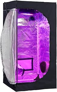 GreenHouser 24"X24"X48" High Reflective Grow Tent Indoor Grow Room for Planting Fruit Flower Veg with Removable Water-Proof Floor Tray