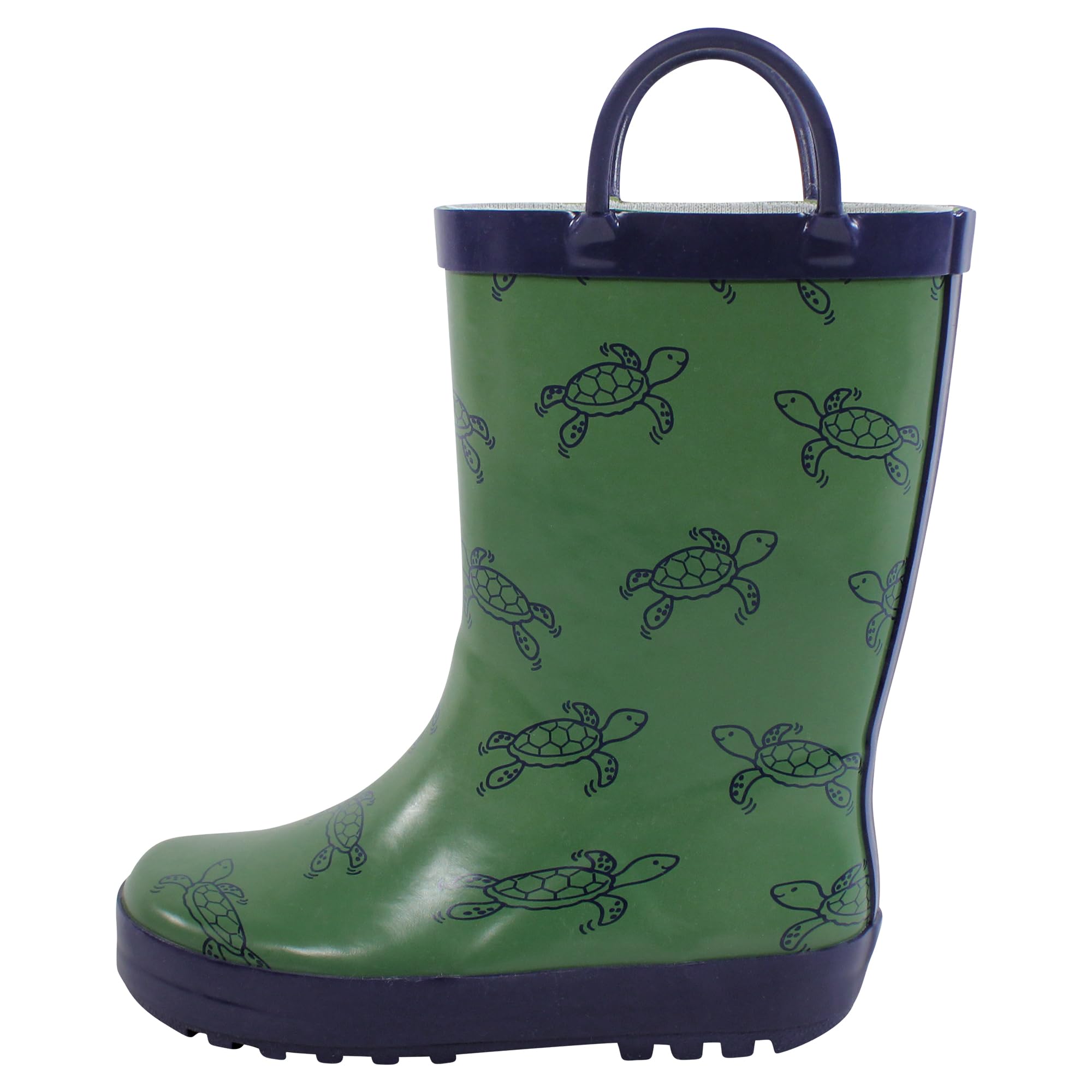 Hudson Baby Kids Rain Boots, Green Turtles, 6 US