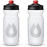 HydraPak Breakaway Surge Lightweight Bike Water Bottle 2-Pack (20oz, 25oz, 30oz) - High Flow, Cycling & Sports Squeeze Bottle