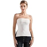 SUUKSESS Women Double Lined Going Out Trendy Tube Tops Side Split Sexy Tank Tops