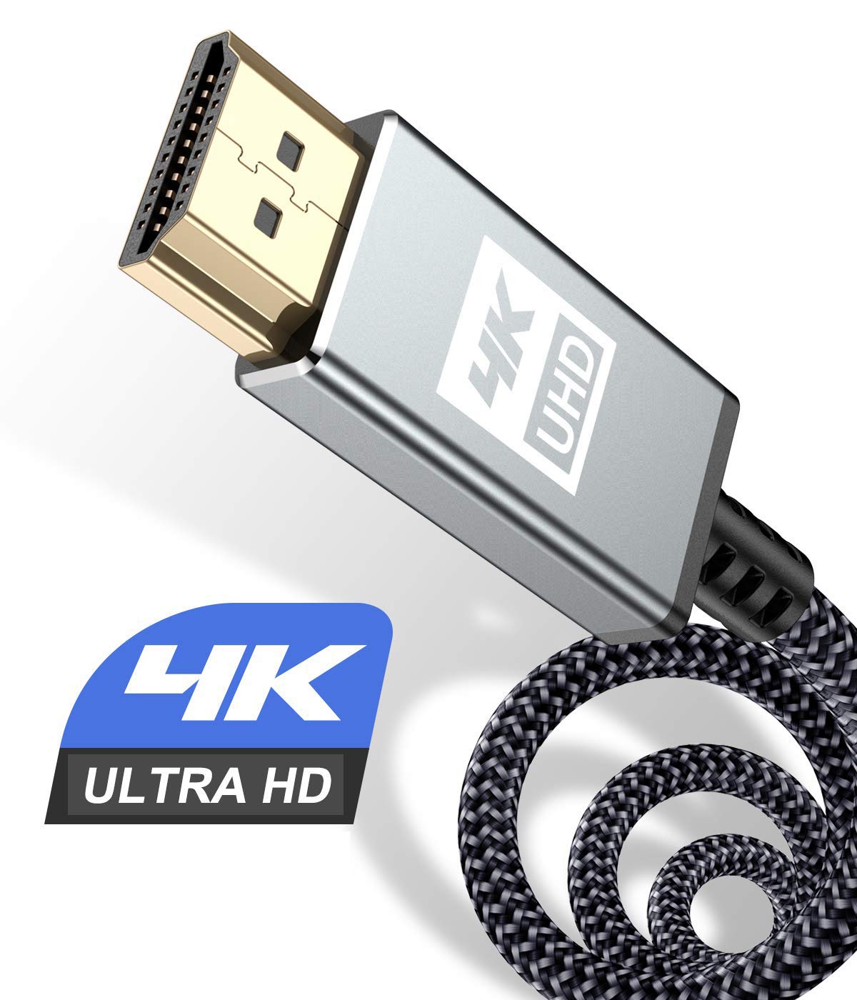 sweguard 4K HDMI Cable 4m, High Speed 18Gbps Braided HDMI 2.0 Cable 4K@60Hz 2K@144Hz Supports 3D UHD 2160p HD 1080p Ethernet HDCP 2.2 ARC Compatible Fire TV,Xbox,PS4/3,Blu-ray,Sky,Monitor,Laptop,PC