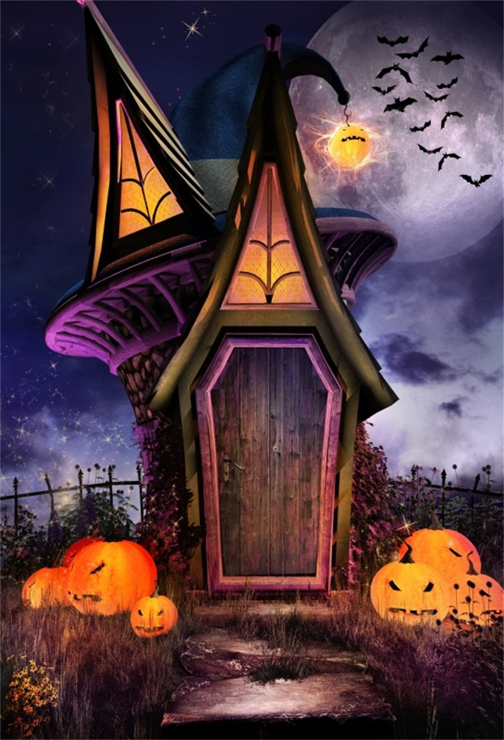 Laeacco Halloween Theme Backdrop 5x7ft Vinyl Photography