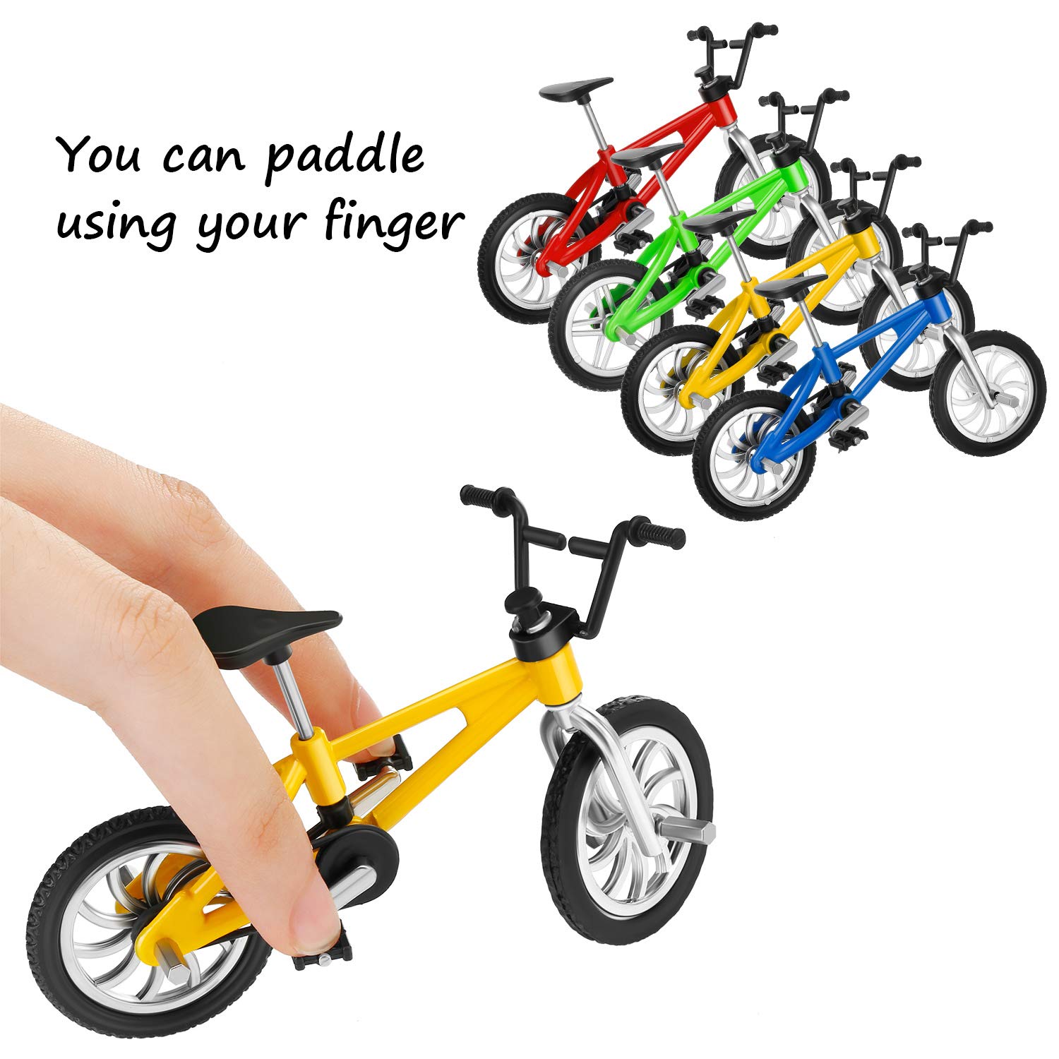 Gejoy 12 Pieces Mini Finger Bikes Mini BMX Bikes Games End of The Year Student Gifts Bulk Miniature Bicycle Toys for Kids Adults Birthday Party Gifts(Vintage Color)