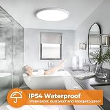 slochi 30cm LED Ceiling Light 3 Color Temp 3000K 4000K 6500K IP54 White view 5