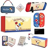 Kuitmor Switch Accessories Bundle for Switch 2017:Carrying Case,Protective Case,Game Card Case,Screen Protector,Playstand,Thumb Grip Caps and More(10 in 1)