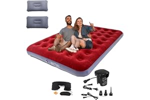 Onirii Queen Size Double Camping Air Mattress Bed with Air Pump,Inflatable Mattress,80"x 60"Thickened Portable Blow Up Air Mattress,Travel Sleeping Bed Pad for Camping Home Hiking