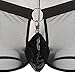 IWEMEK Mens Mesh Sheer Boxer Briefs Underwear See Through Fishnet Shorts Open Front Pouch Breathable Underpants Black