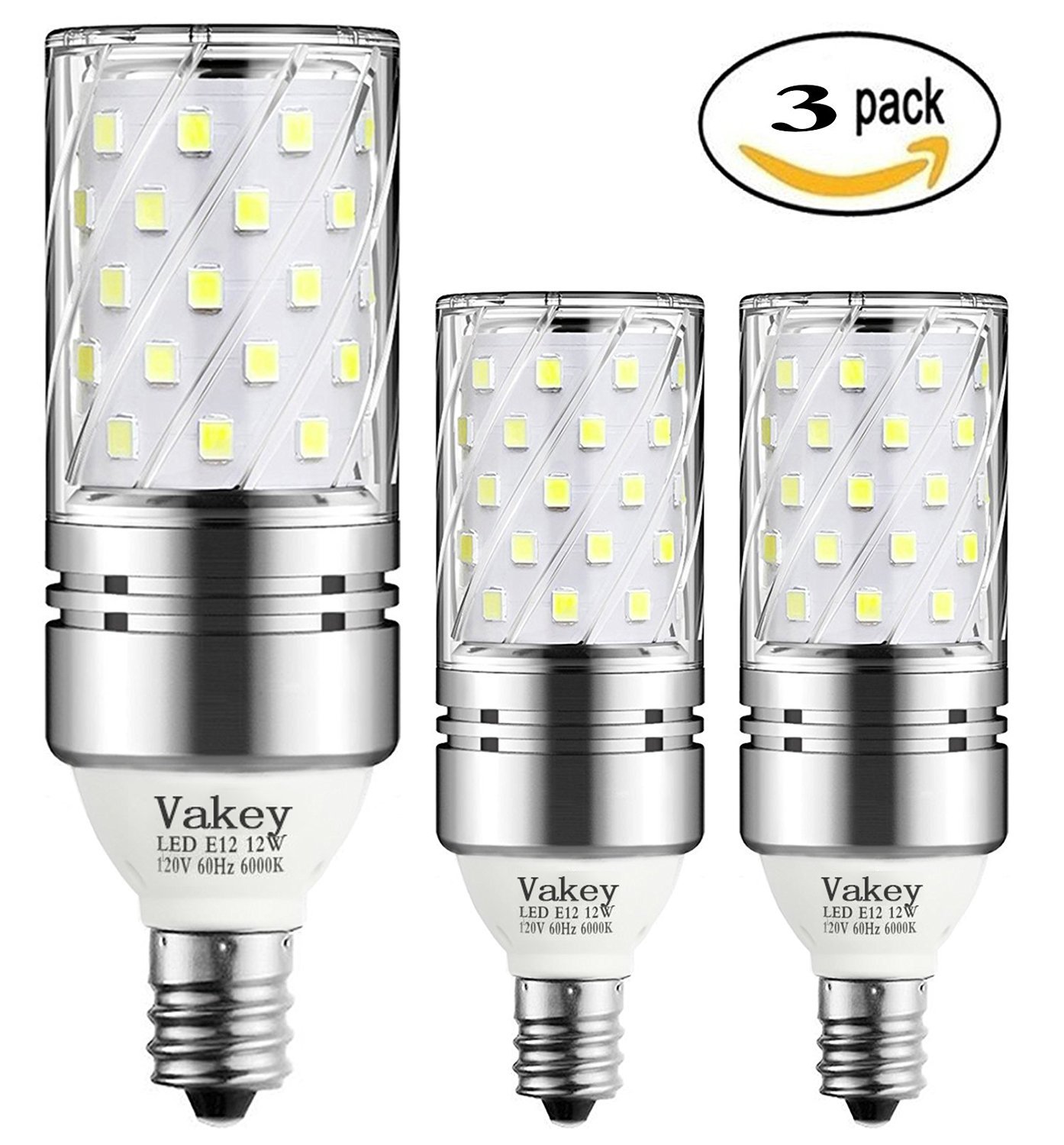 Vakey E12 LED Bulbs,12W LED Candelabra Light Bulbs 100 Watt Equivalent
