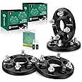 YHTAUTO 4X100 mm Hub Centric Wheel Spacers 15 mm Compatible with Honda, Acura, Kia, Mini & Mitsubishi Models, Integra, CRX, Wheel Tire Spacers w M12x1.5 Studs, 56.1mm Hub Bore 4 Lug 4PCS Black Spacers