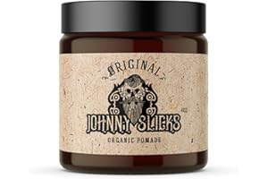 Johnny Slicks Oil Based Pomade | Organic Hair Styling for Men, Low to Medium Hold | Promotes Healthy Hair Growth & Helps Hydrate Dry Skin, (Original, 4 Ounce) Veteran Owned, USA Made.