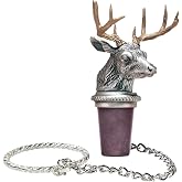 Whitetail Deer Bottle Stopper with Brass Antlers | Bottle Topper for Wine, Liquor | Expertly Crafted Pewter Reusable Wine Cork
