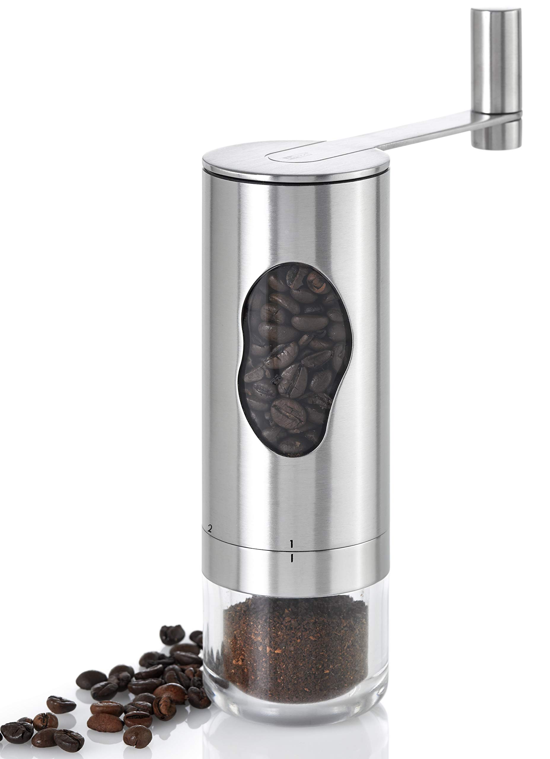 AdHoc Mrs Bean Manual Coffee Grinder, Ceramic Mechanism with Adjustable Grind Settings, Preserves Coffee Bean Aroma, Easy Use Hand Crank