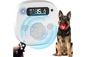 GIANAC Dog Bark Deterrent Devices, Rechargeable Anti Barking Device for Dogs, 33Ft Dog Barking Silencer with Remote, 4 Modes & 5 Frequencies Ultrasonic Bark Box Indoor & Outdoor Use
