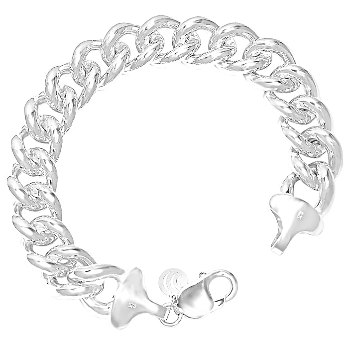 Buy Lucky Choice 92 5 Sterling Pure Silver Curb Bracelet For Men Boys 