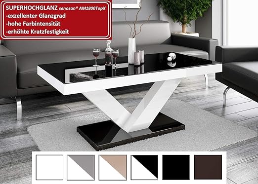 Design Couchtisch Hv 888 Schwarz Weiss Hochglanz Highgloss Tisch Wohnzimmertisch Amazon De Kuche Haushalt