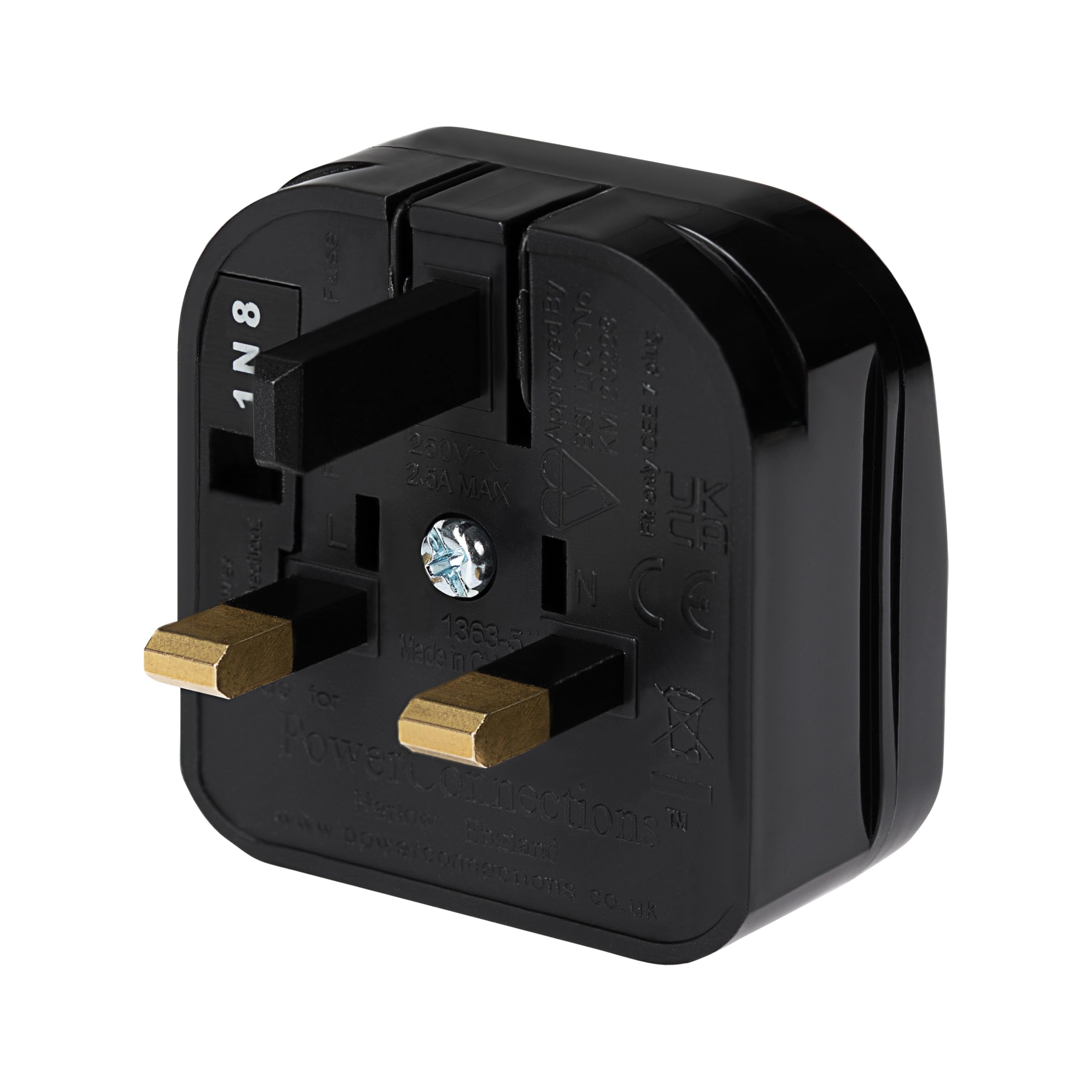 Maplin Euro 2 Pin Plug to UK Mains Plug Converter with 5 Amp Fuse & Screw Cover