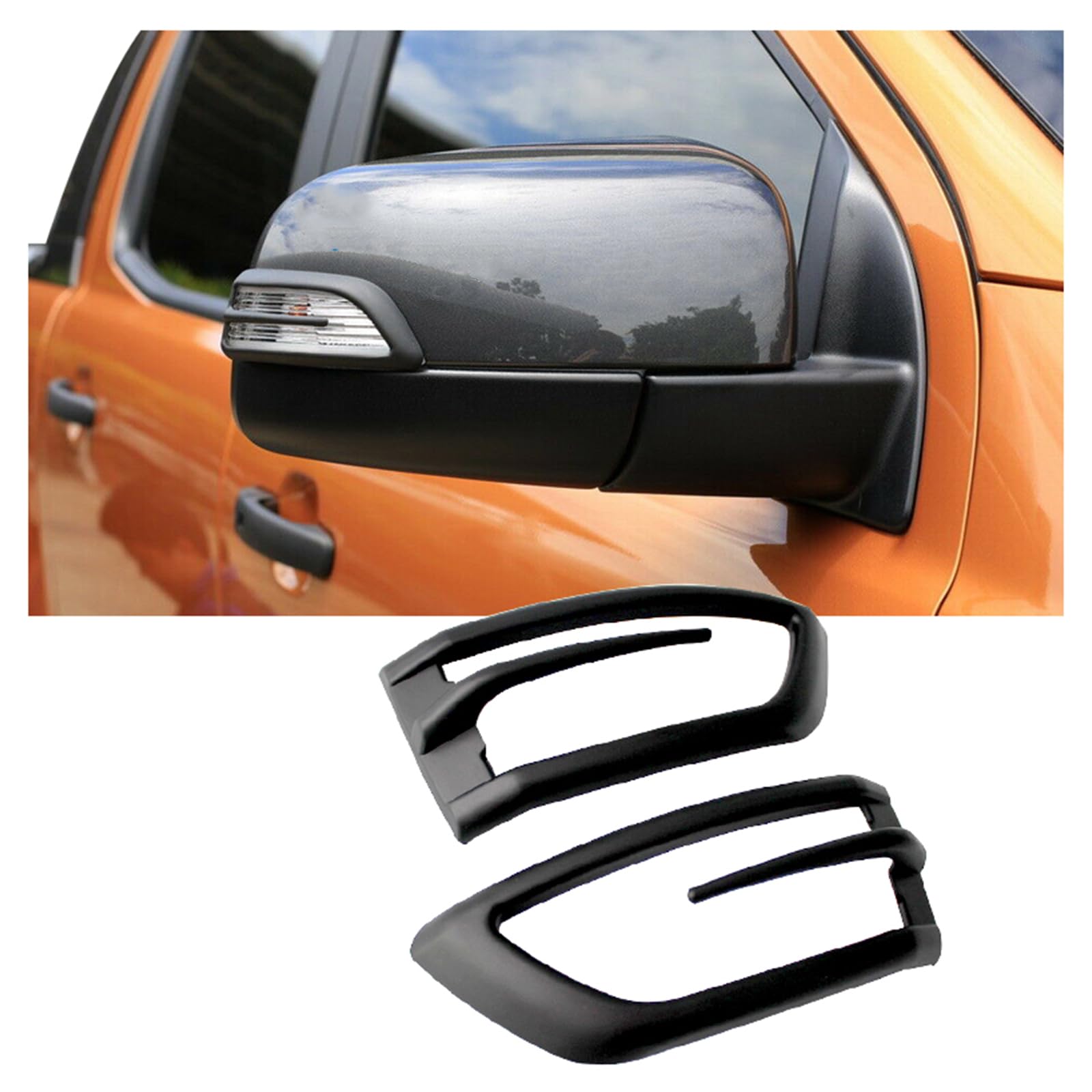 JHCHAN Turn Signal Wing Mirror Indicator Cover Protector Accessories Trims for Ford Ranger Wildtrak and Raptor T6 T7 T8 2012-2022 XL XLT Limited Stormtrak Wolftrak