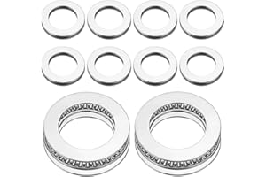 uxcell 10 Sets AXK2542 Thrust Needle Roller Bearings with 20 Washers, Chrome Steel Needle Roller Bearings, ID 25mm, OD 42mm, 