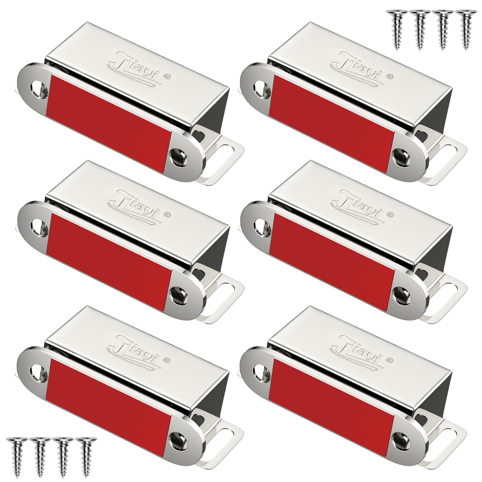 Magnetic Cupboard Catches Jiayi 6 Pack Cupboard Door Magnets Wardrobe Magnetic Door Catches Small Cabinet Magnet Door Catch for Kitchen Drawer Door Closers Furniture Magnet Catcher Closure