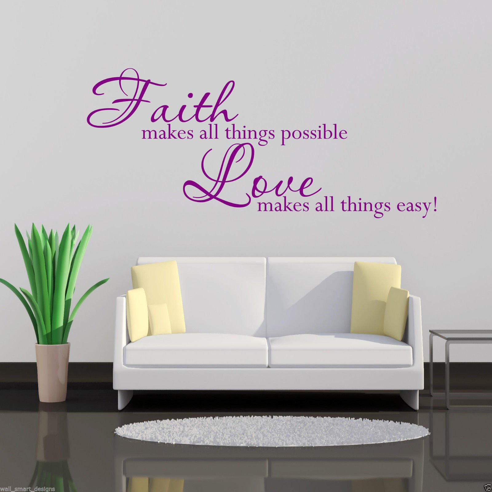 FAITH LOVE FOREVER Wall Art Sticker Lounge Quote Decal Mural Stencil Transfer WSD428
