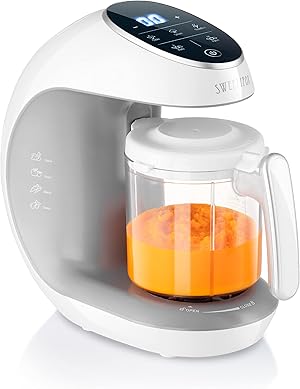 Sweety Fox - Multifunktions Babynahrungszubereiter 7-in-1 - Dampfgarer, Mixer, Pulse, Automatische Reinigungsfunktion, Sterilisiert, Gläschenwärmer, Auftaufunktion